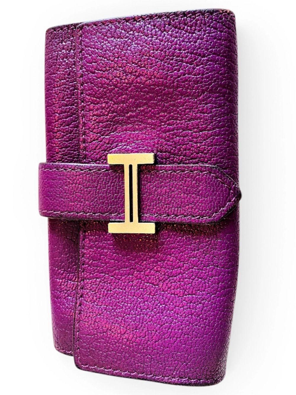 🛍️Hermès Béarn Authentic Plum Leather Key Holder with Box - Picture 12 of 17